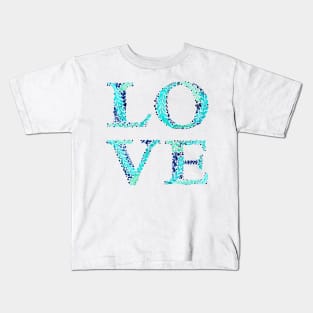 Love #1 teal Kids T-Shirt